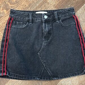 PacSun Black Mini Skirt with Red Stripes